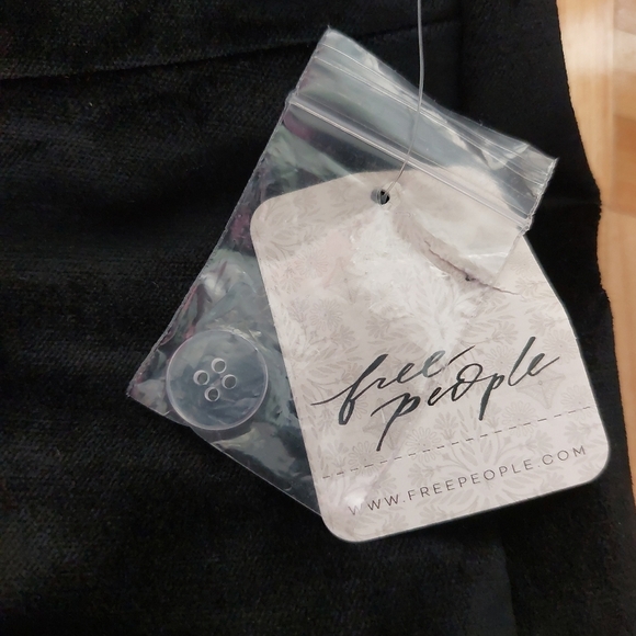Free people women's walk with you velvet trousers in black flare  bootcut size 6 - Picture 7 of 9